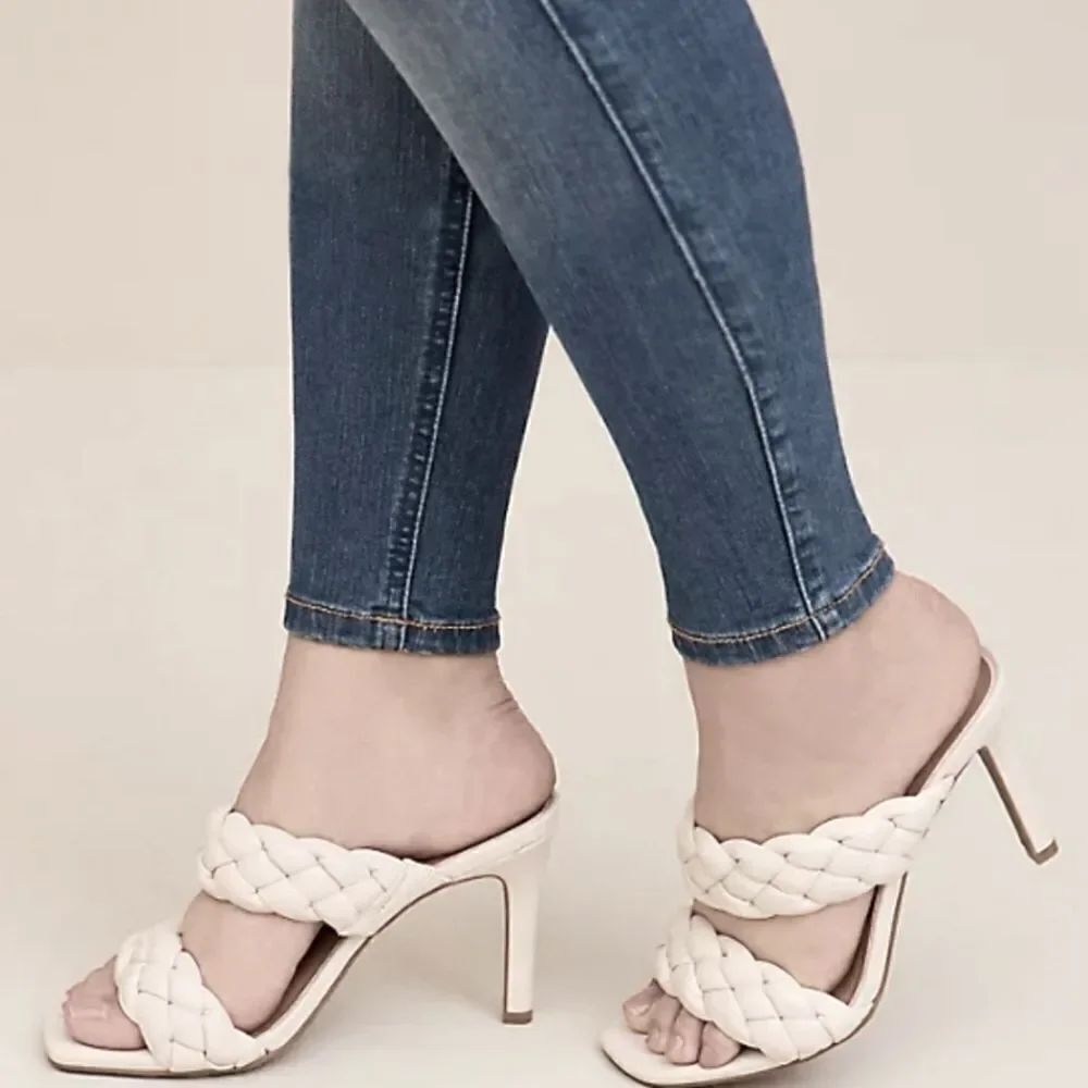 BRAND NEW HERSTYLE BRAIDED 2 STRAP SQUARE TOE HIGH HEEL STILETTOS MULES SANDAL